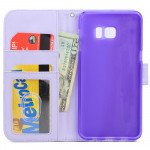 Wholesale Samsung Galaxy S6 Edge Plus Folio Flip Leather Wallet Case with Strap (Purple)